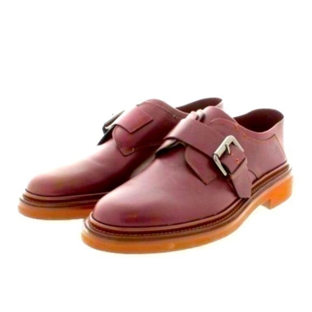NWT Giorgio Armani men's monk strap leather burgundy Oxford shoes flats size 7
